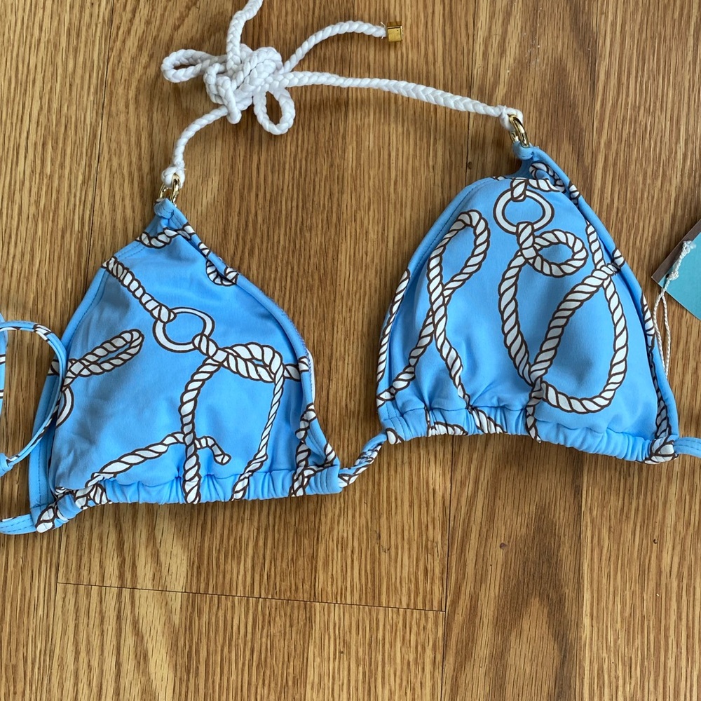 NWT letarte swim bikini top sz M  scarf print
